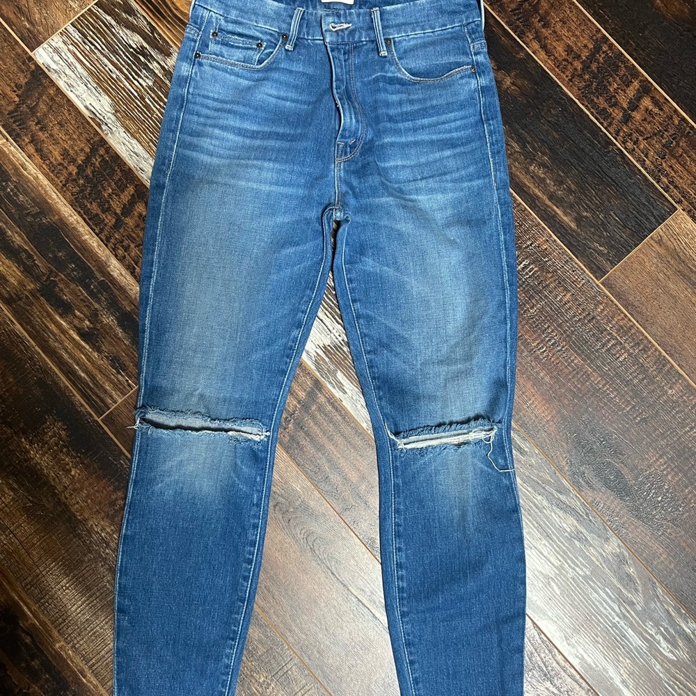 Mother Women Distressed Knee Jeans